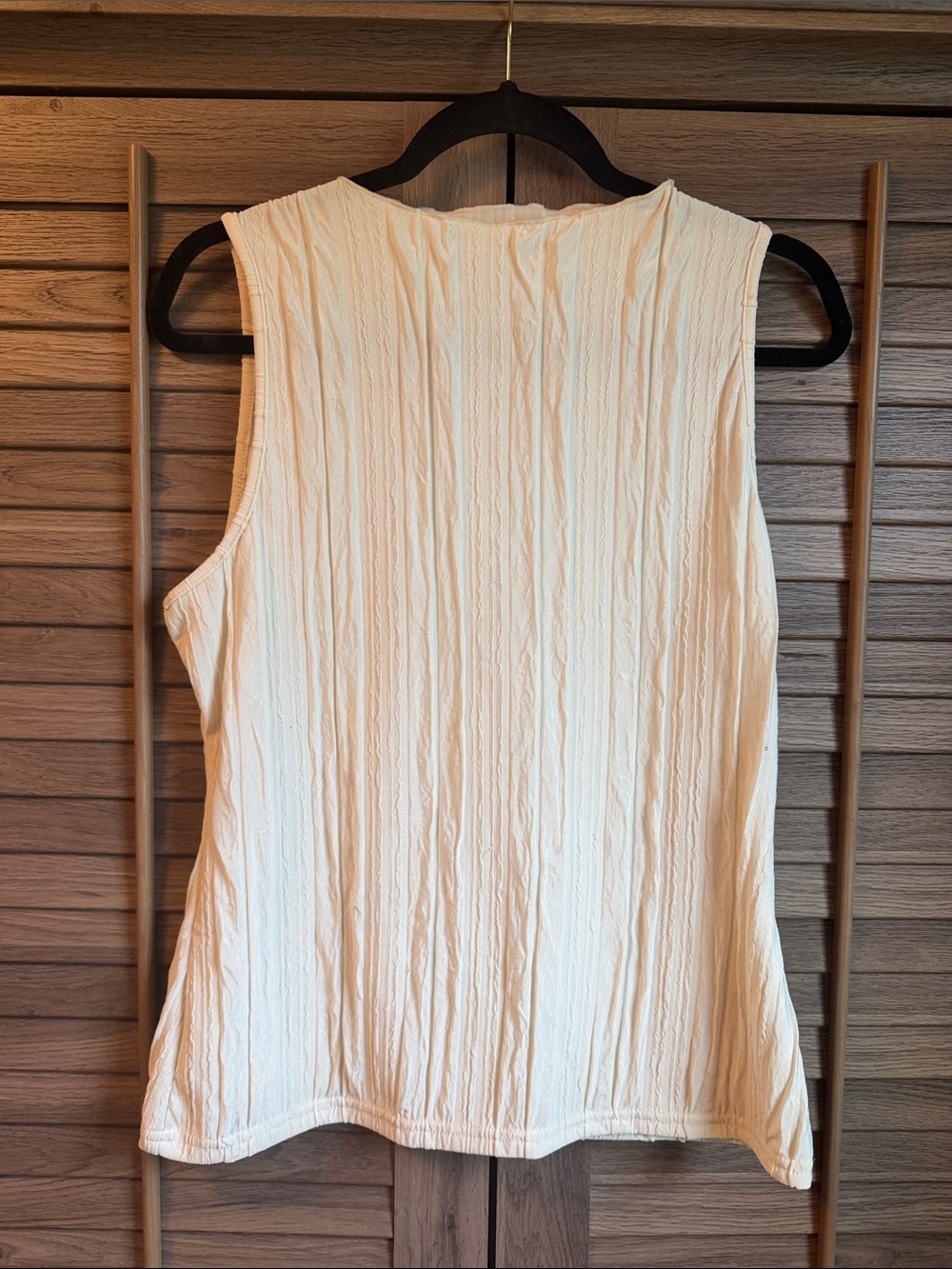 Sleeveless Textured Cream Tank Top